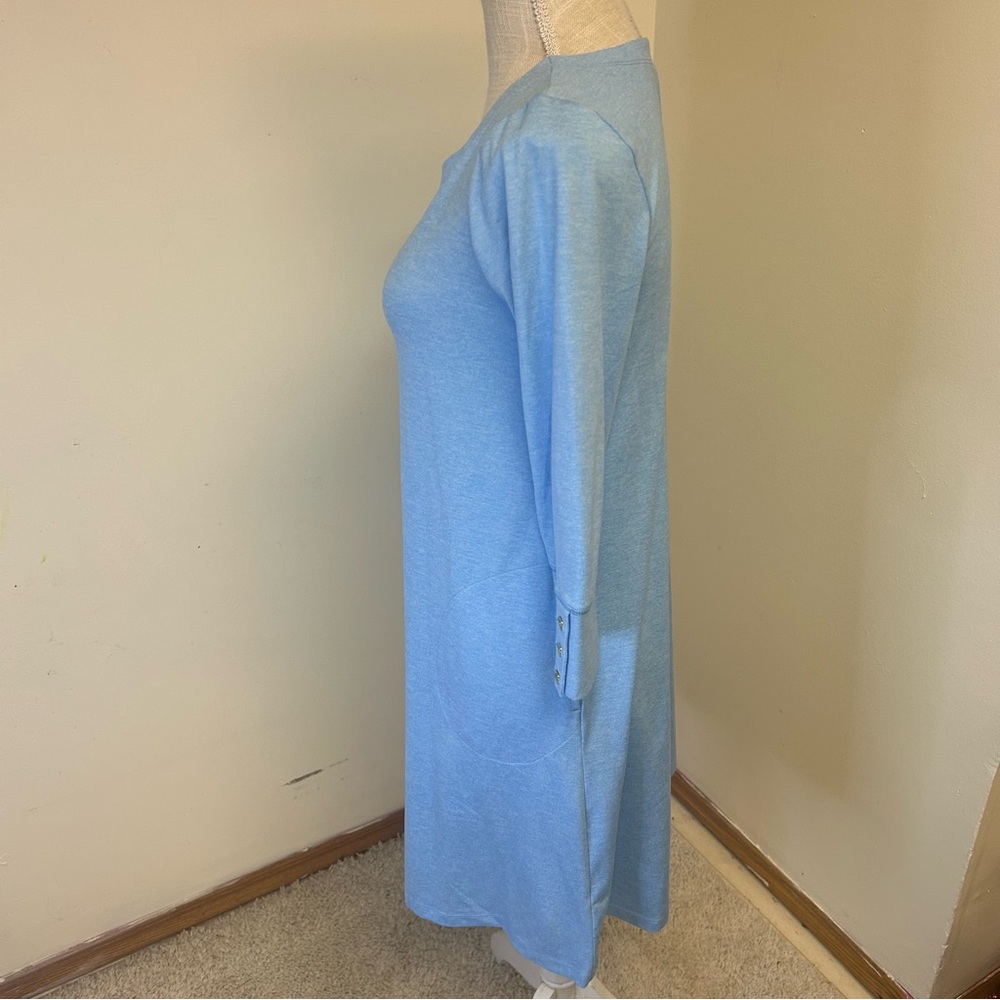 Lilly Pulitzer Solia UPF 50+ Dress Heathered Frenchie Blue Small Pockets EUC - Picture 3 of 12